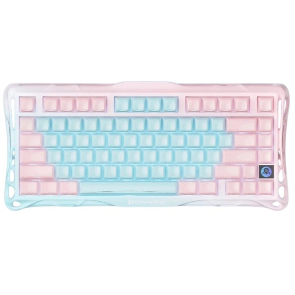Фото - Клавиатура беспроводная игровая GravaStar Mercury K1 Lite 80keys BSUN Grey, BT/WL/USB Aurora Mist (GSK1LITE_PM_MINT)